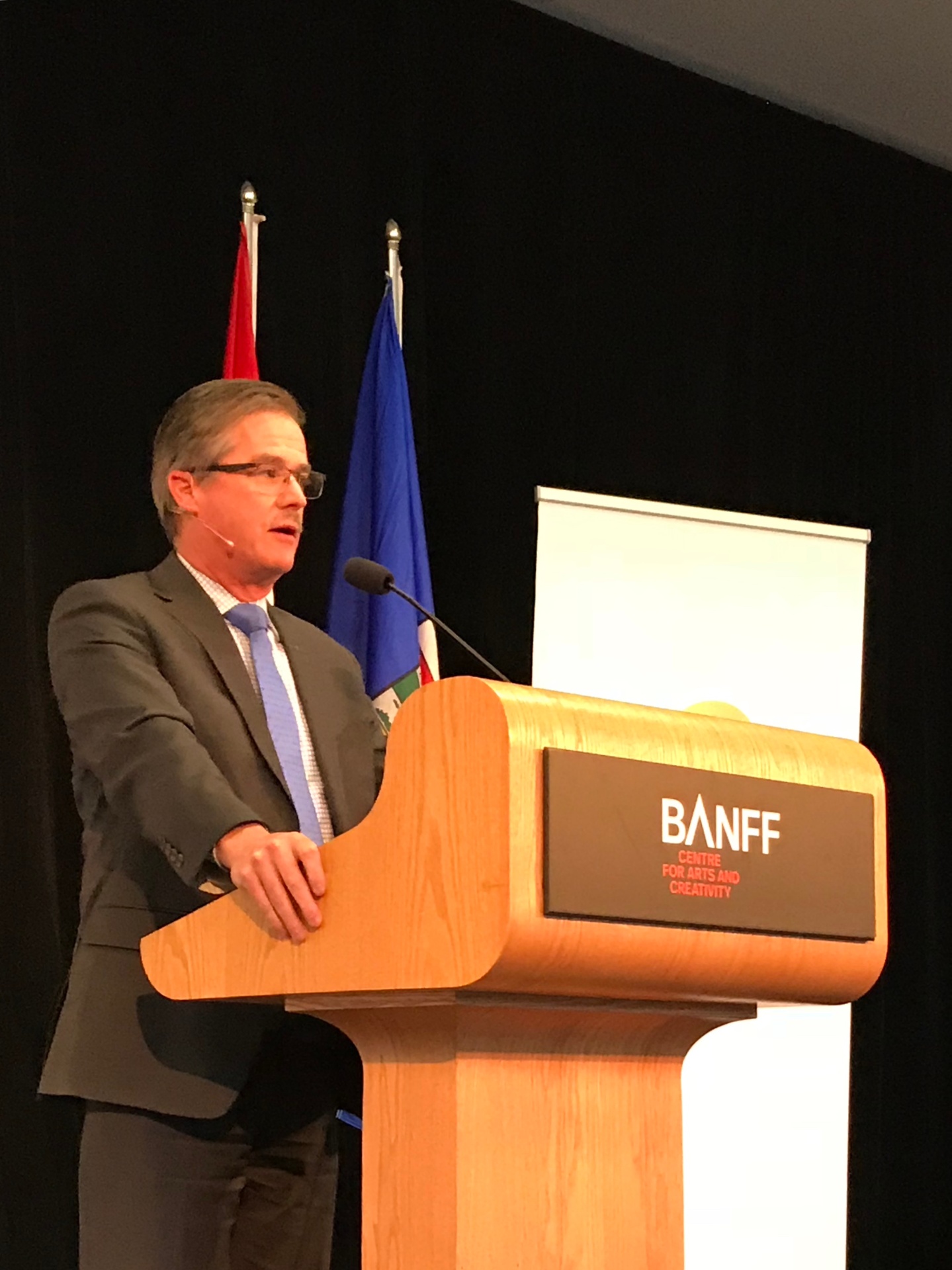 Peter Hall speaking at the Banff Centre