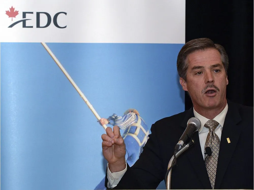 Peter Hall at the EDC podium